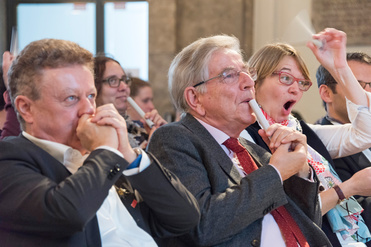 Aktiv im Geschehen eingebunden (v.li): Prof. Dr. Wolfgang Heckl, Dr. Thomas Goppel und Birgit Huber. ©Deutsches Museum